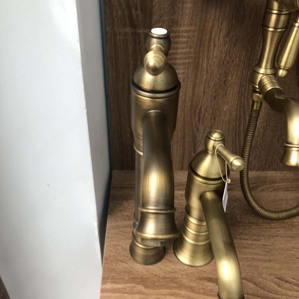 Vòi chậu lavabo nóng lạnh bằng đồng Kanly GCA13/GCV13