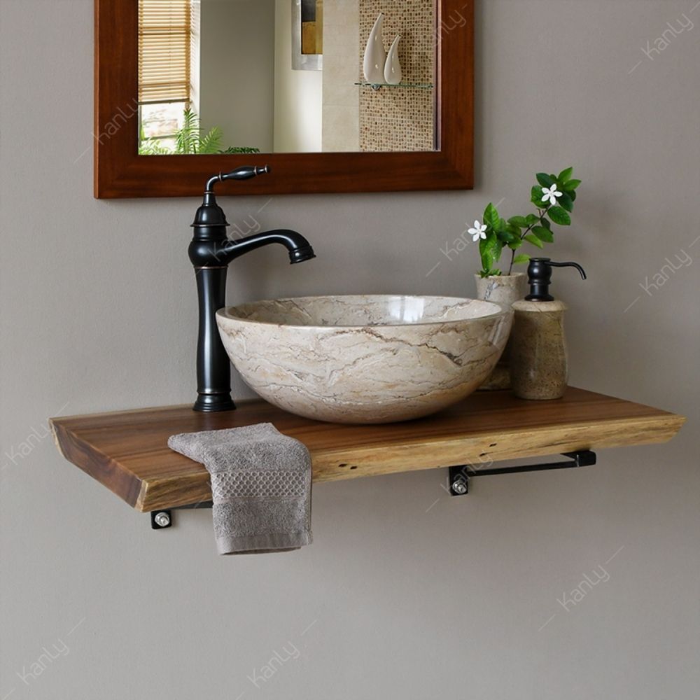 Vòi chậu lavabo nóng lạnh bằng đồng Kanly GCA14B