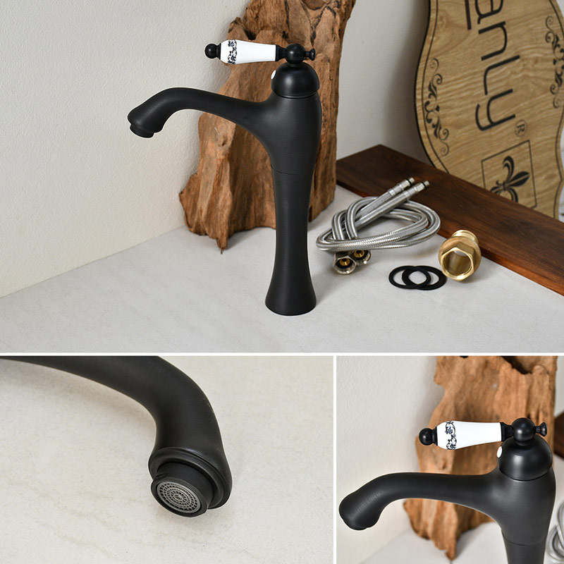 Vòi rửa lavabo thân cao bằng đồng Kanly GCA17B