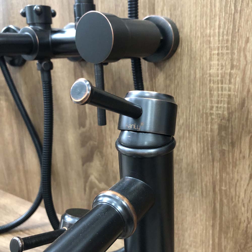 Vòi chậu lavabo nóng lạnh bằng đồng Kanly GCA20B/V20B