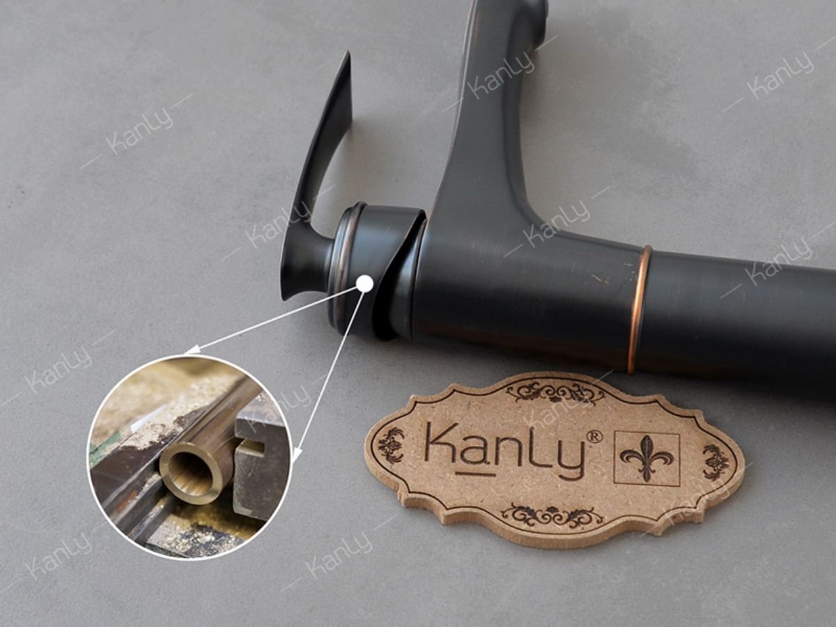 Vòi chậu lavabo nóng lạnh bằng đồng Kanly GCA41B