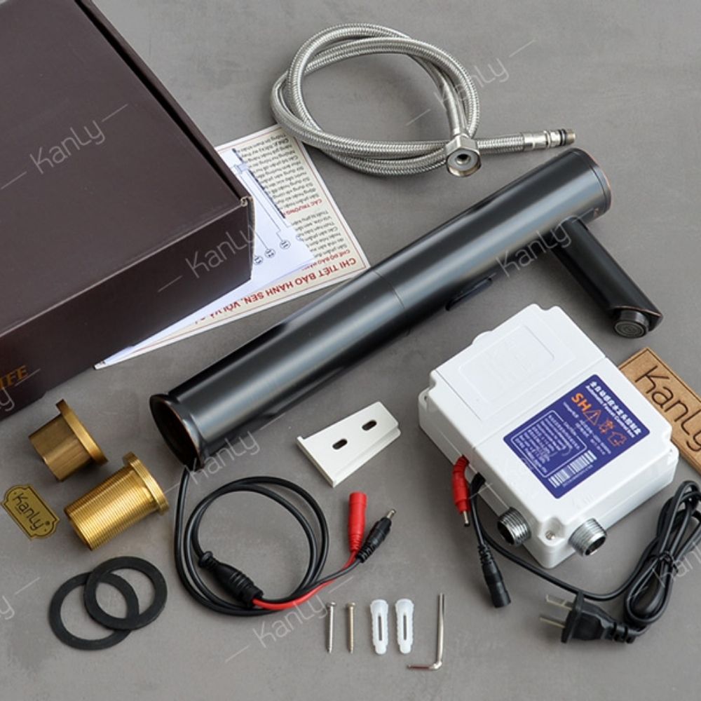 Vòi chậu lavabo cảm ứng bằng đồng Kanly GCAC1B