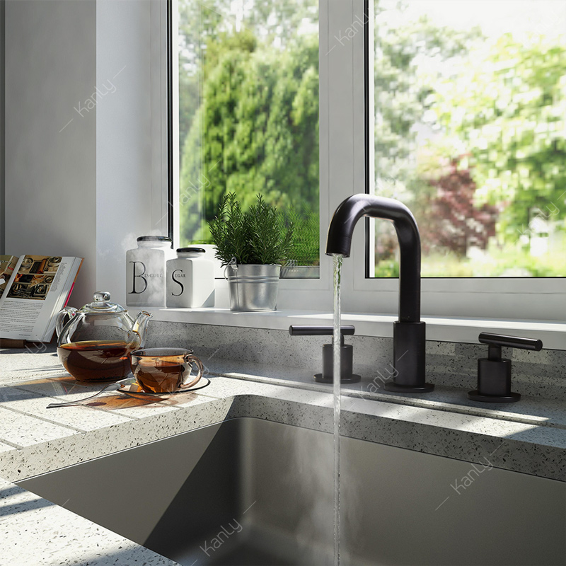 Vòi chậu âm bàn nóng lạnh bằng đồng Kanly GCB05B