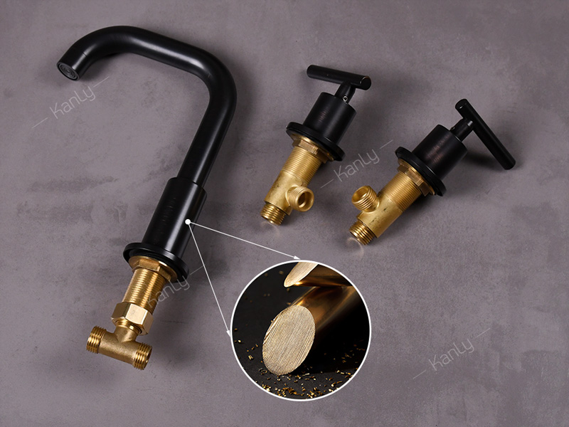 Vòi chậu âm bàn nóng lạnh bằng đồng Kanly GCB05B