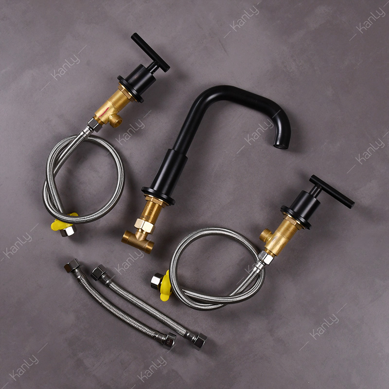 Vòi chậu âm bàn nóng lạnh bằng đồng Kanly GCB05B