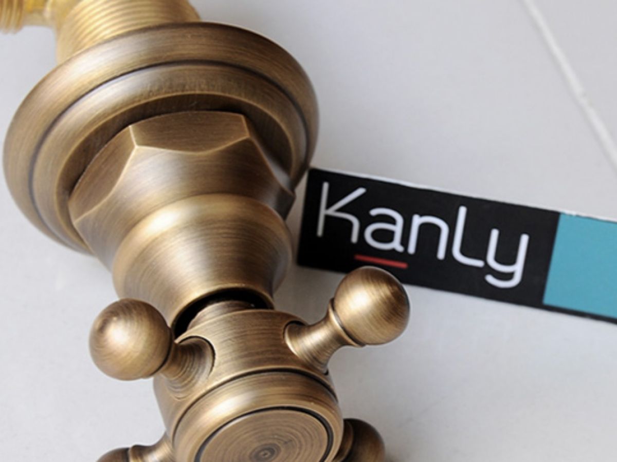 Vòi chậu âm bàn nóng lạnh bằng đồng Kanly GCB07