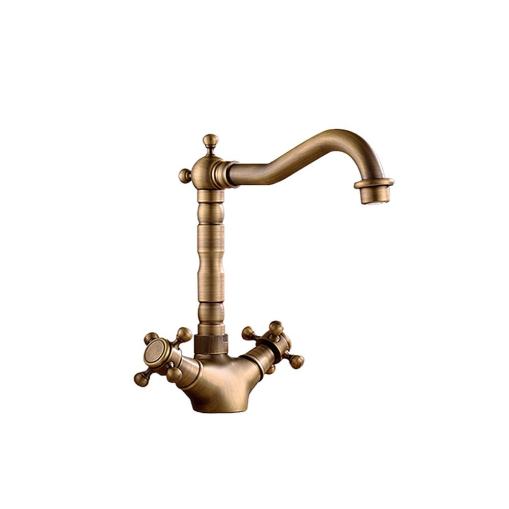 Vòi chậu lavabo nóng lạnh bằng đồng Kanly GCC05