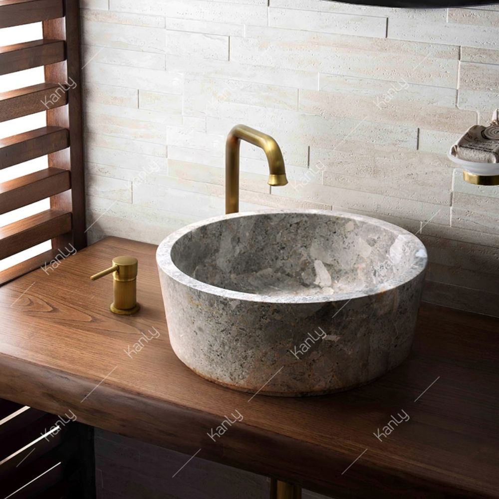 Vòi chậu âm bàn nóng lạnh bằng đồng Kanly GCC41