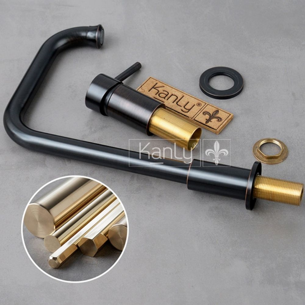 Vòi chậu âm bàn nóng lạnh bằng đồng Kanly GCC41B