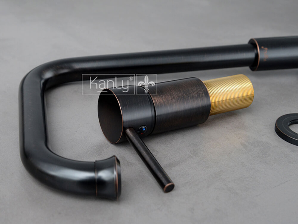 Vòi chậu âm bàn nóng lạnh bằng đồng Kanly GCC41B