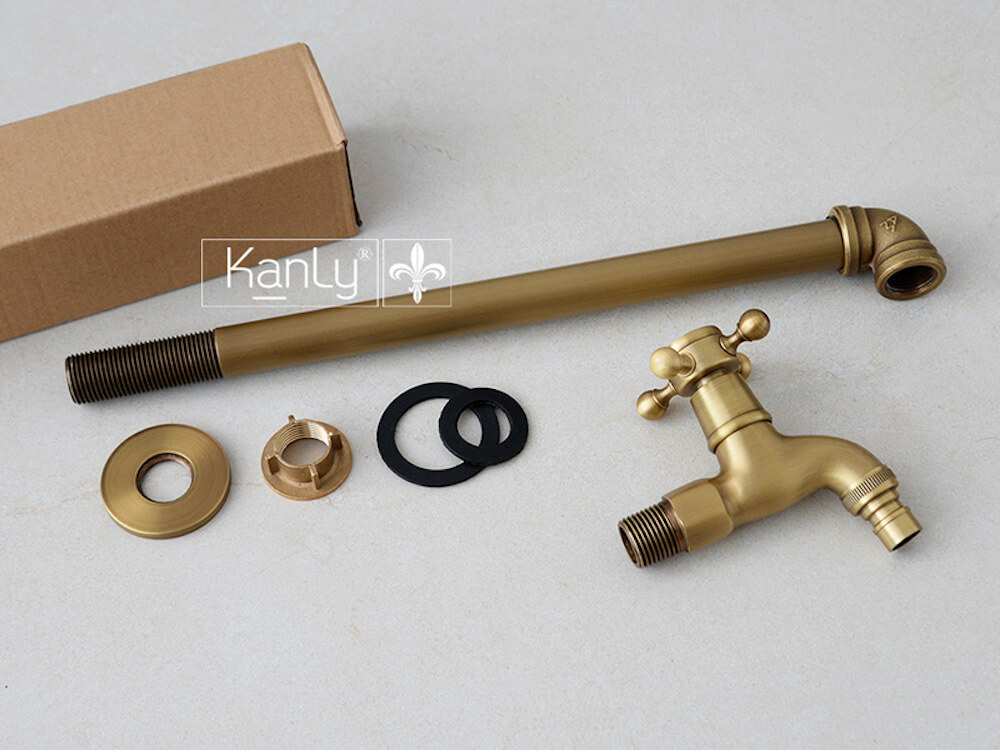 Vòi chậu thân cao nóng lạnh bằng đồng Kanly GCT01HM