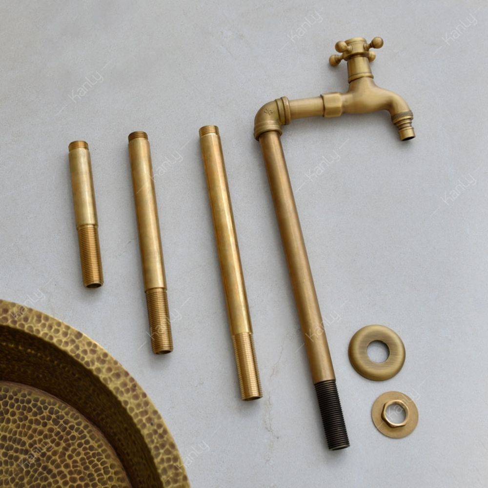 Vòi chậu thân cao nóng lạnh bằng đồng Kanly GCT01HM