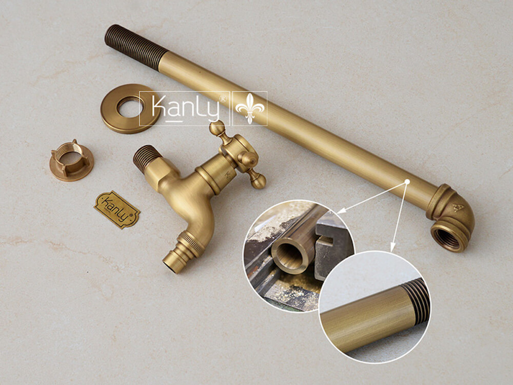 Vòi chậu thân cao nóng lạnh bằng đồng Kanly GCT01HM