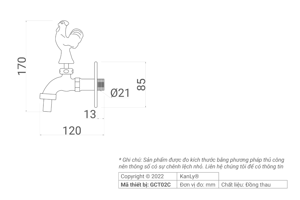 Vòi cấp nước tưới cây cảnh KANLY GCT02C
