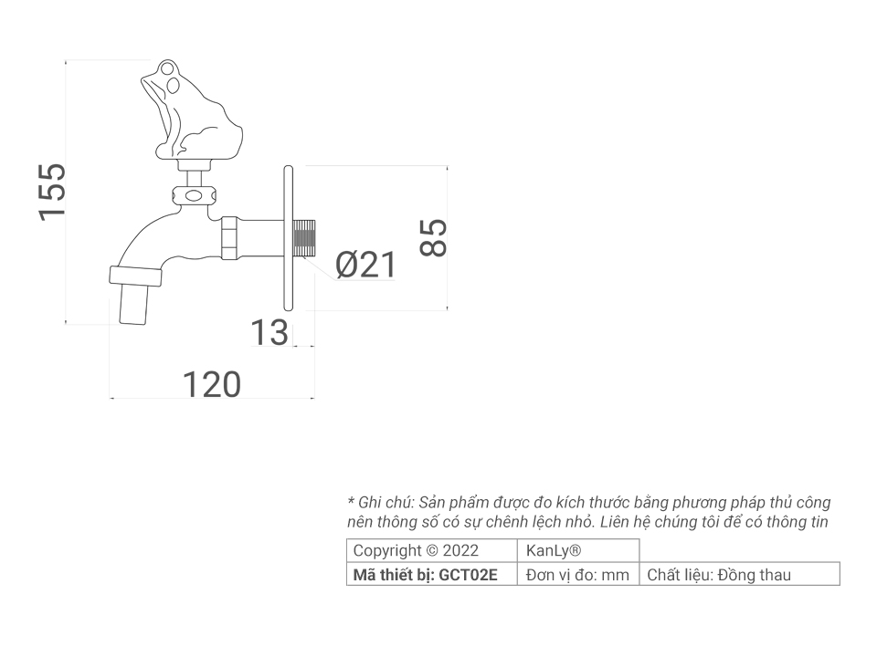 Vòi cấp nước tưới cây cảnh KANLY GCT02E