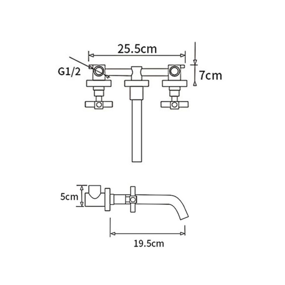 Vòi âm tường nóng lạnh bằng đồng Kanly GCT07B