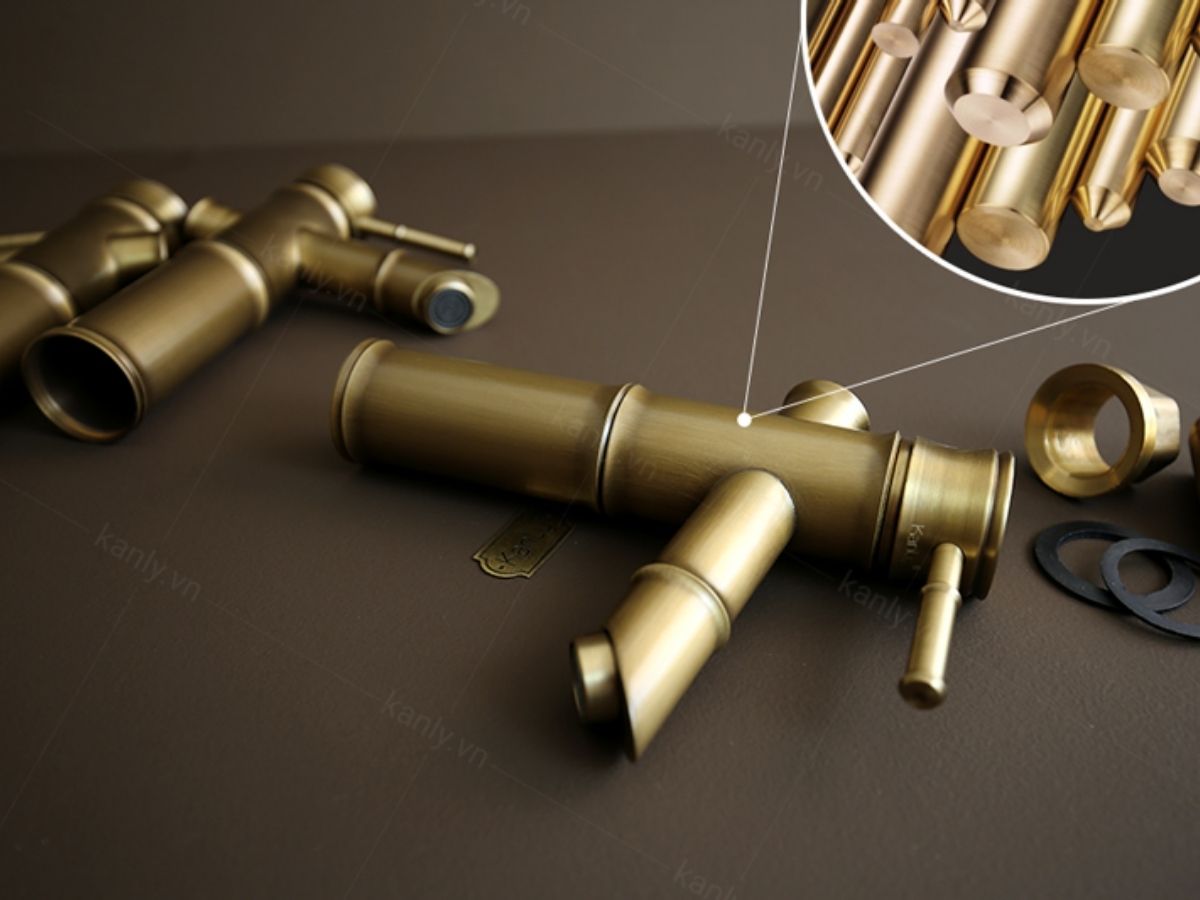 Vòi chậu lavabo nóng lạnh bằng đồng Kanly GCV02