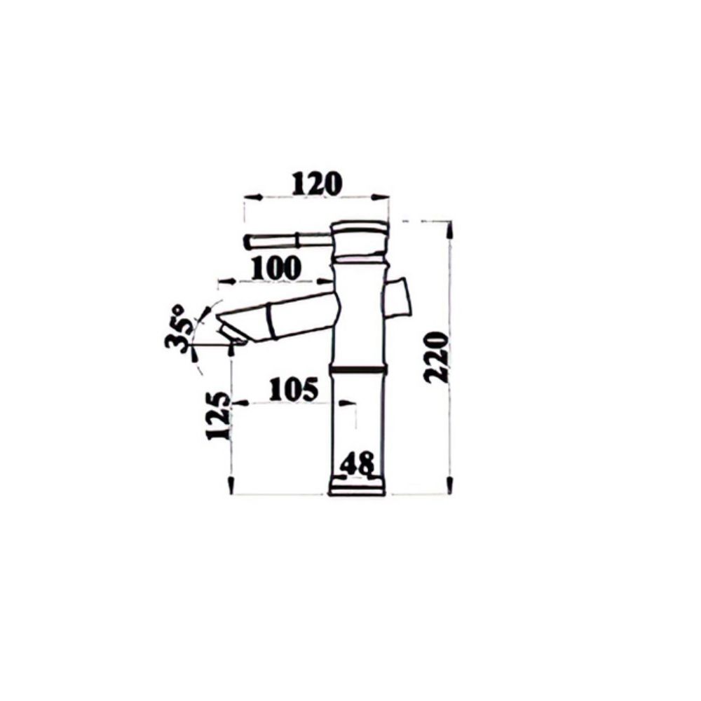 Vòi chậu lavabo nóng lạnh bằng đồng Kanly GCV02