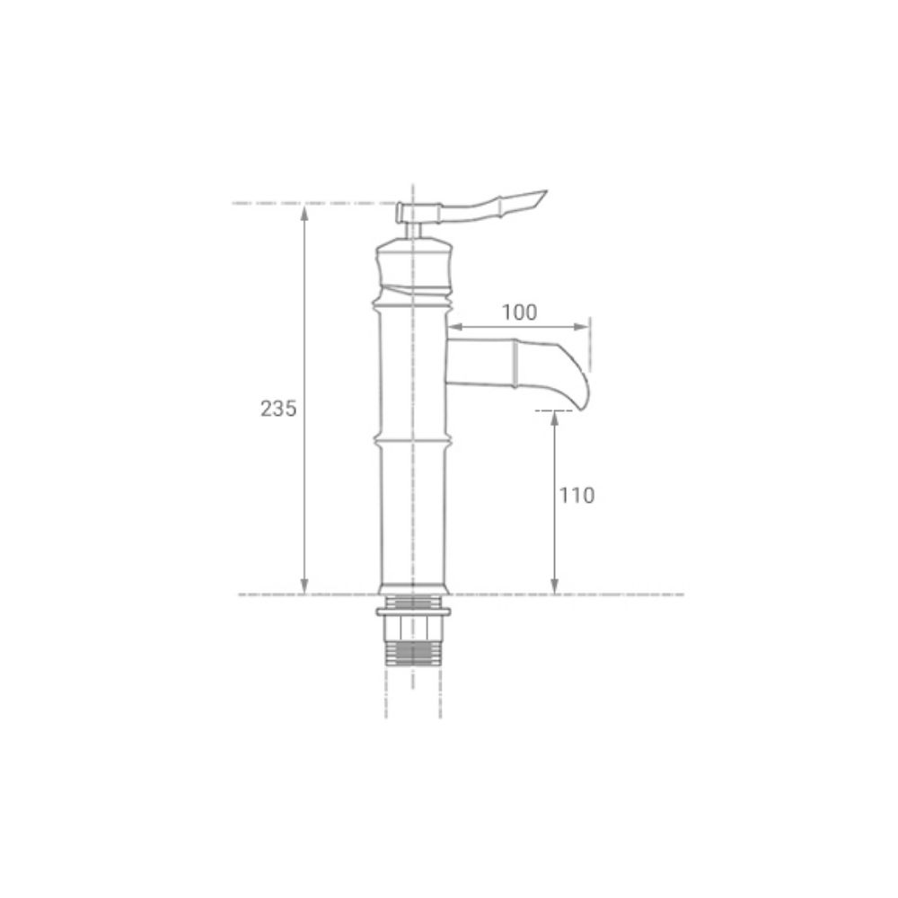Vòi chậu lavabo nóng lạnh bằng đồng Kanly GCV02B