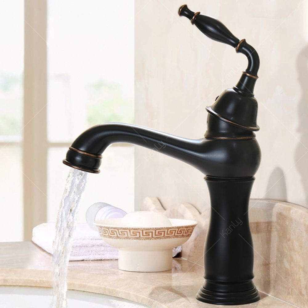 Vòi chậu lavabo nóng lạnh bằng đồng Kanly GCV14B