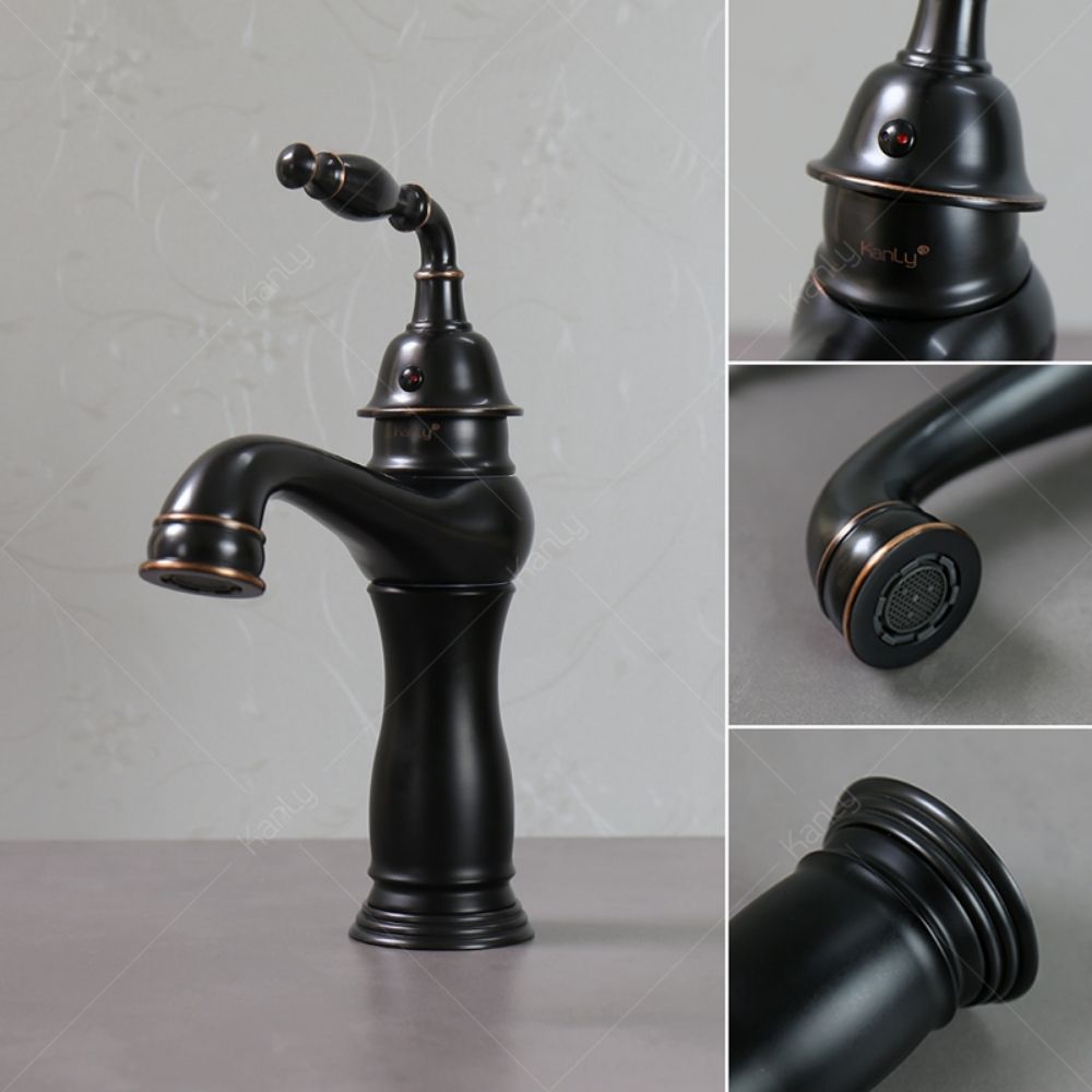 Vòi chậu lavabo nóng lạnh bằng đồng Kanly GCV14B