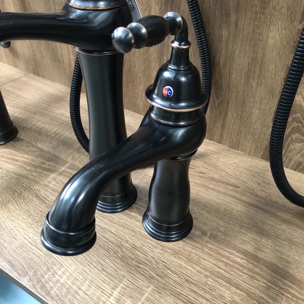 Vòi chậu lavabo nóng lạnh bằng đồng Kanly GCA14B/V14B