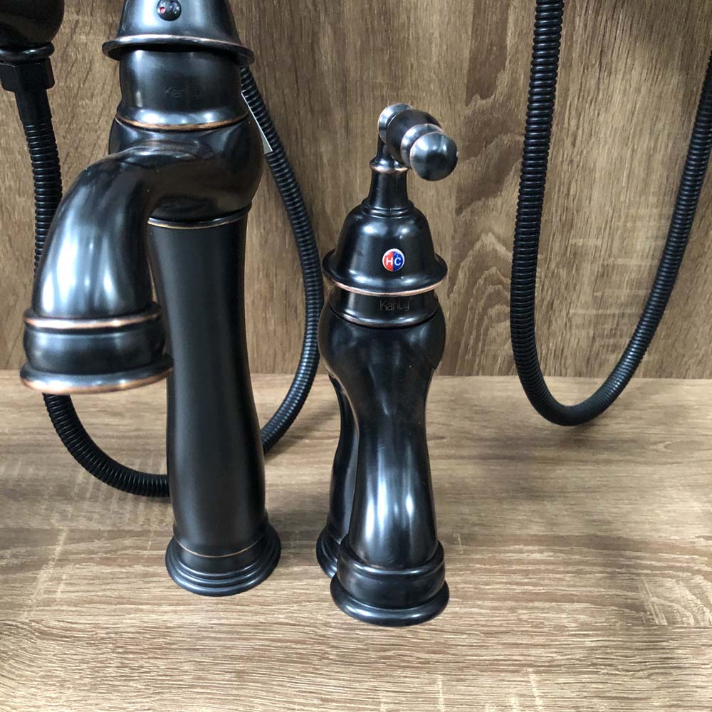 Vòi chậu lavabo nóng lạnh bằng đồng Kanly GCA14B/V14B