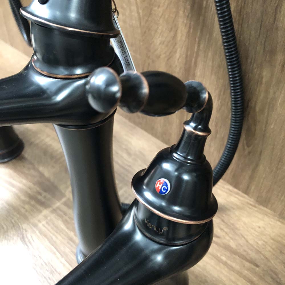 Vòi chậu lavabo nóng lạnh bằng đồng Kanly GCA14B/V14B