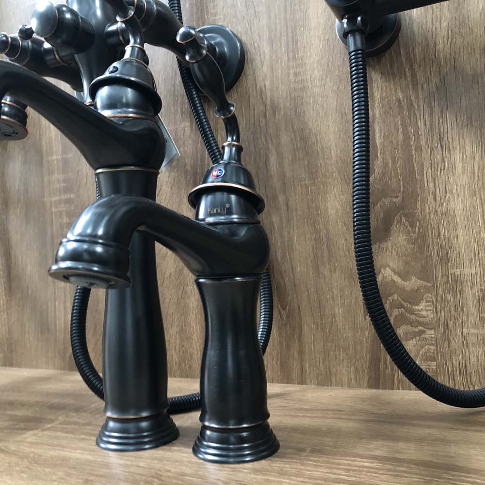 Vòi chậu lavabo nóng lạnh bằng đồng Kanly GCA14B/V14B