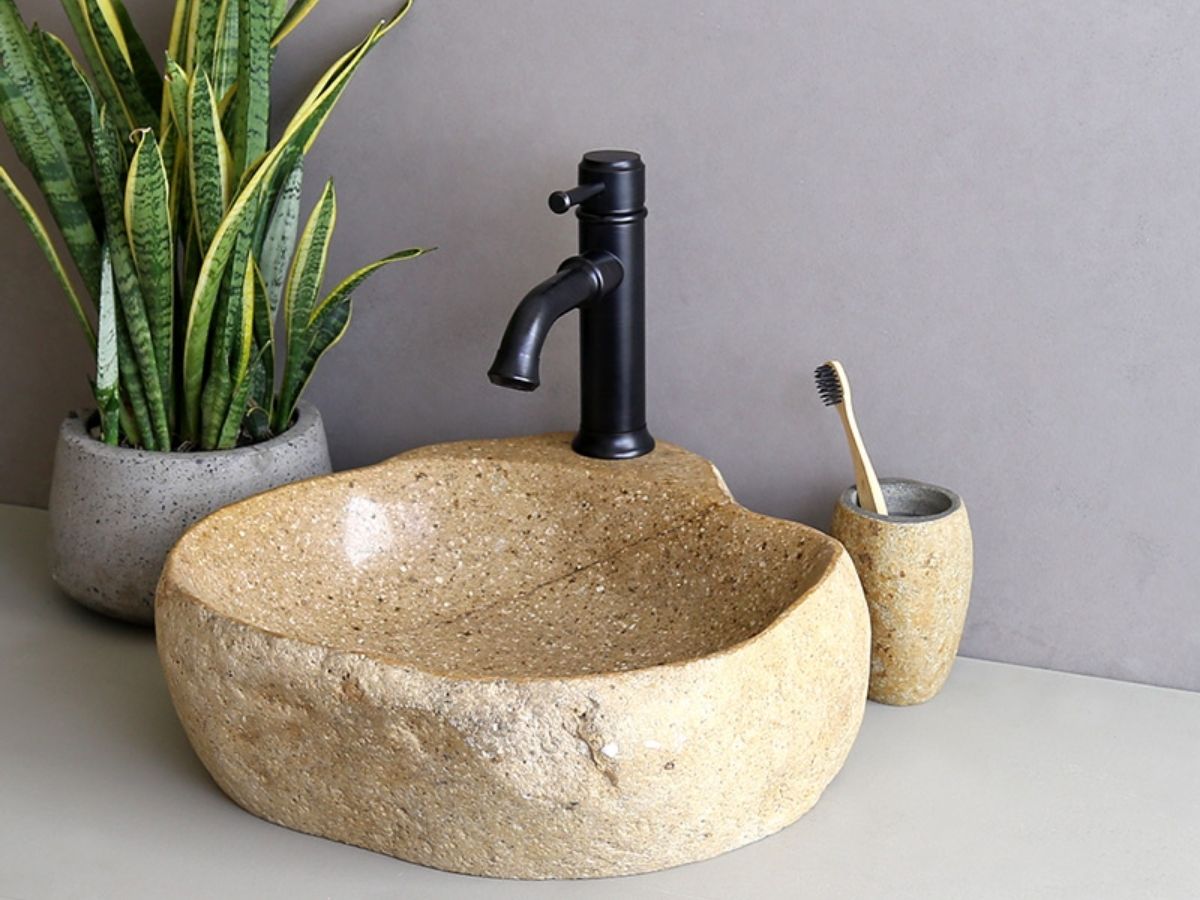 Vòi chậu lavabo nóng lạnh bằng đồng Kanly GCV20B