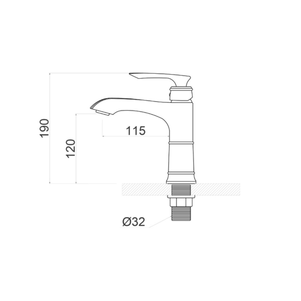 Vòi chậu lavabo nóng lạnh bằng đồng Kanly GCV41B