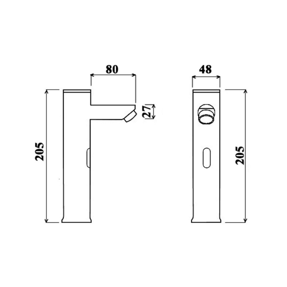 Vòi chậu lavabo cảm ứng bằng đồng Kanly GCVC1