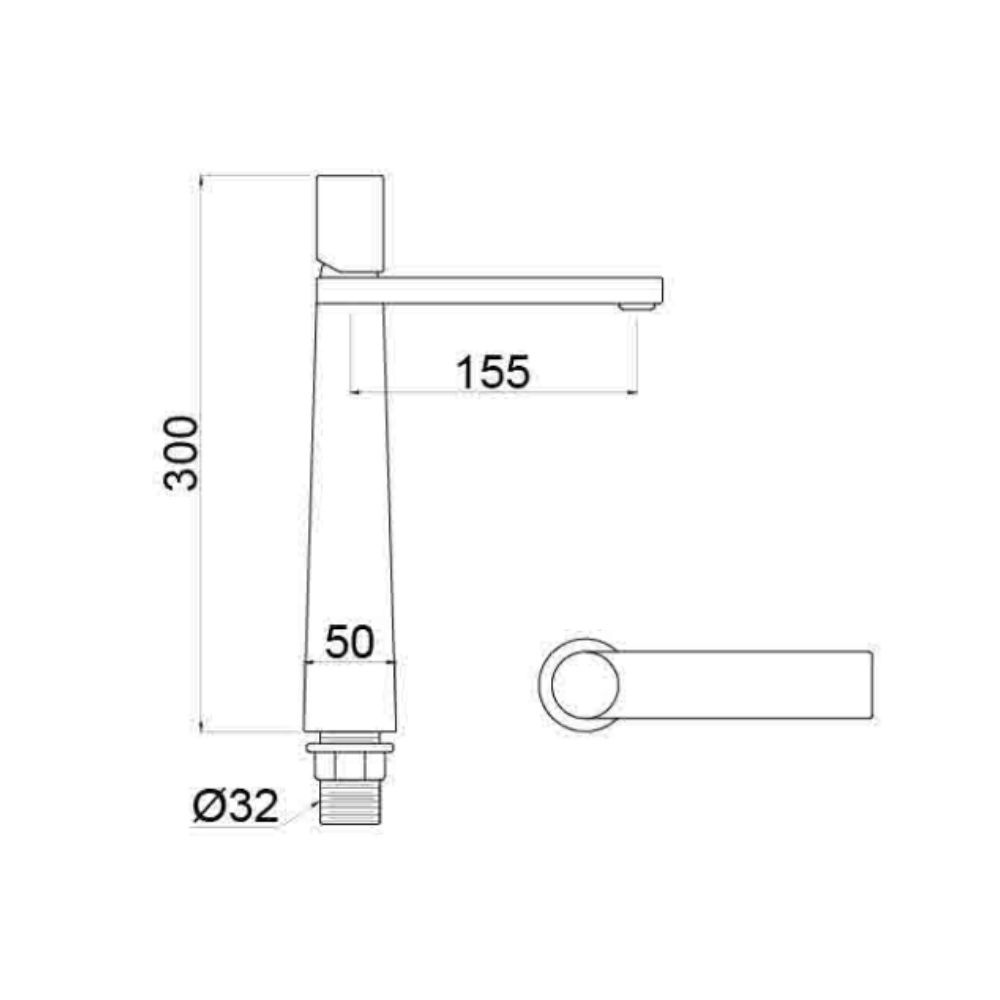 Vòi chậu lavabo nóng lạnh bằng đồng Kanly KLA43