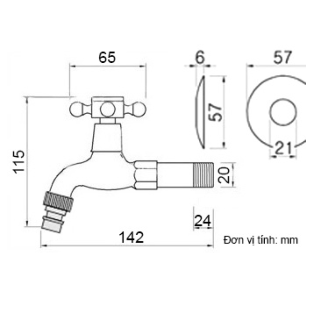 Vòi nước gắn tường Kanly GCT01