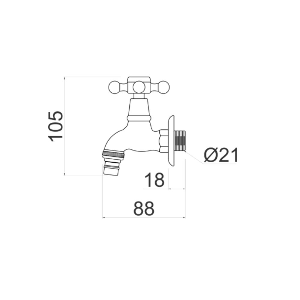 Vòi hồ nước lạnh bằng đồng Kanly GCT01NB