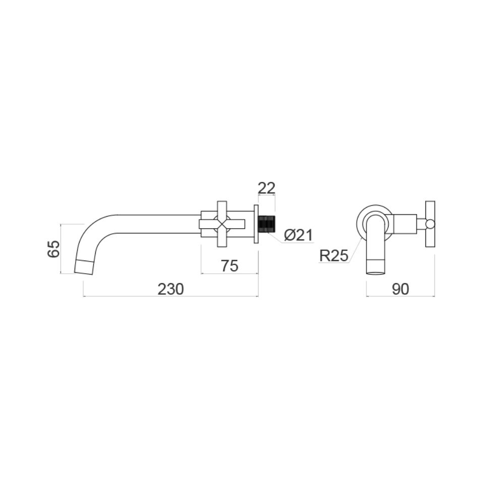 Vòi hồ nước lạnh bằng đồng Kanly KLT115