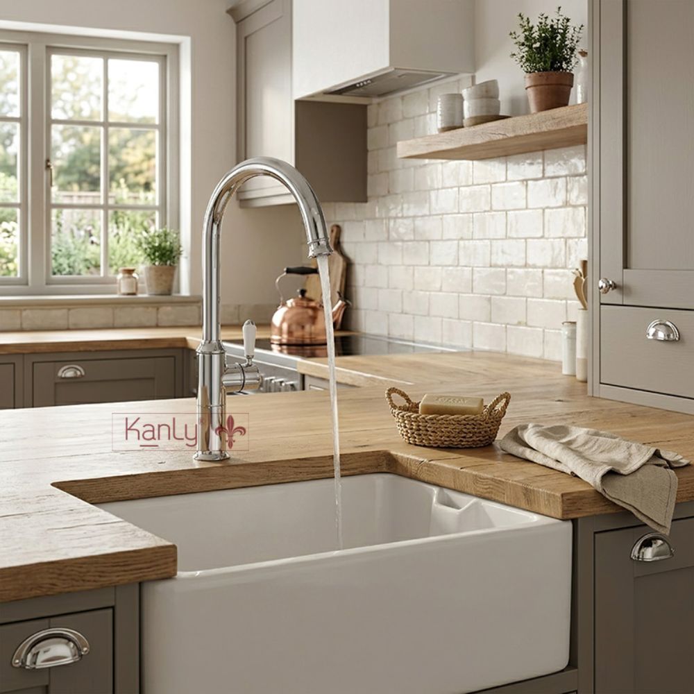 Vòi rửa chén bát nóng lạnh bằng đồng Kanly CHA11
