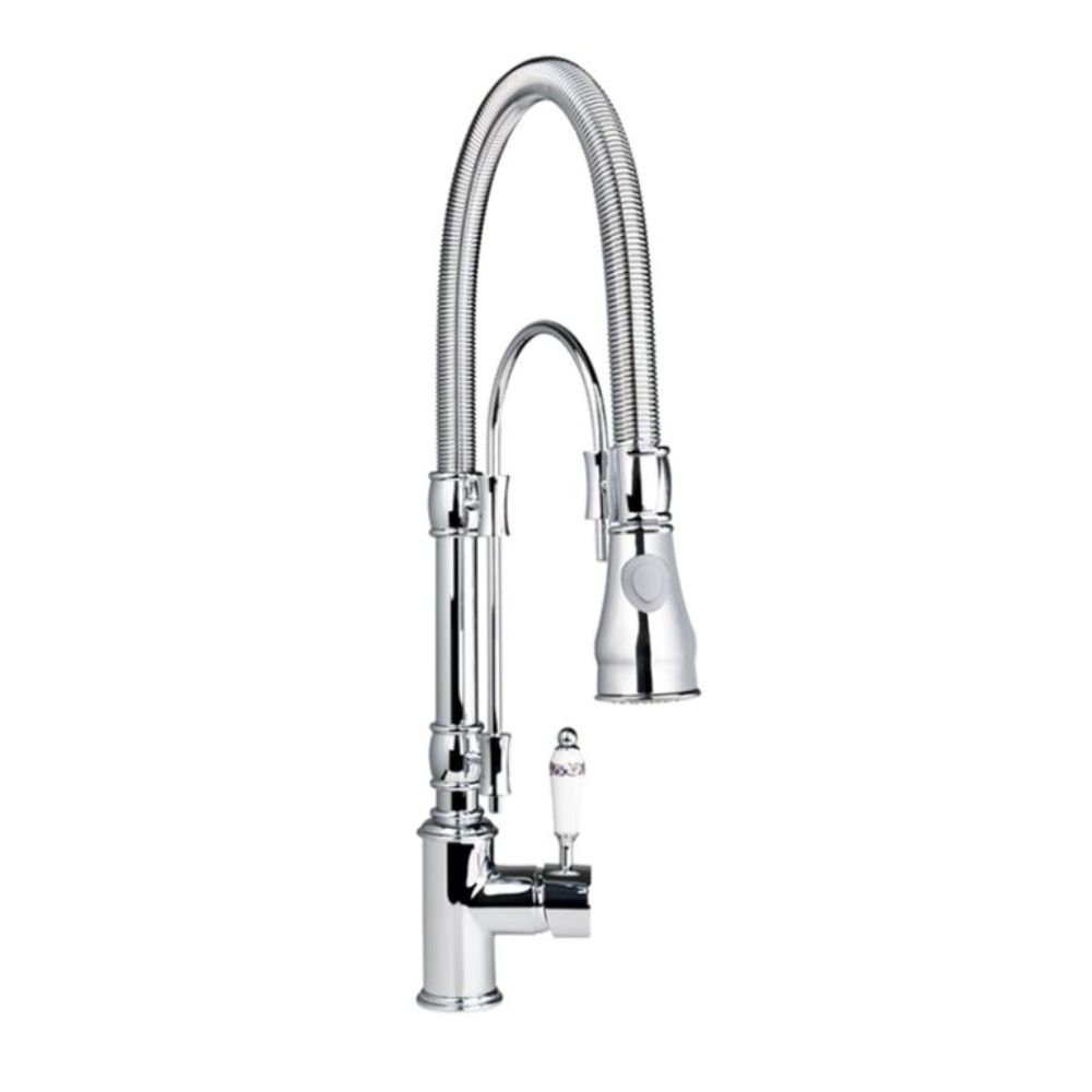 Vòi rửa bát dây rút nóng lạnh bằng đồng Kanly CHC09