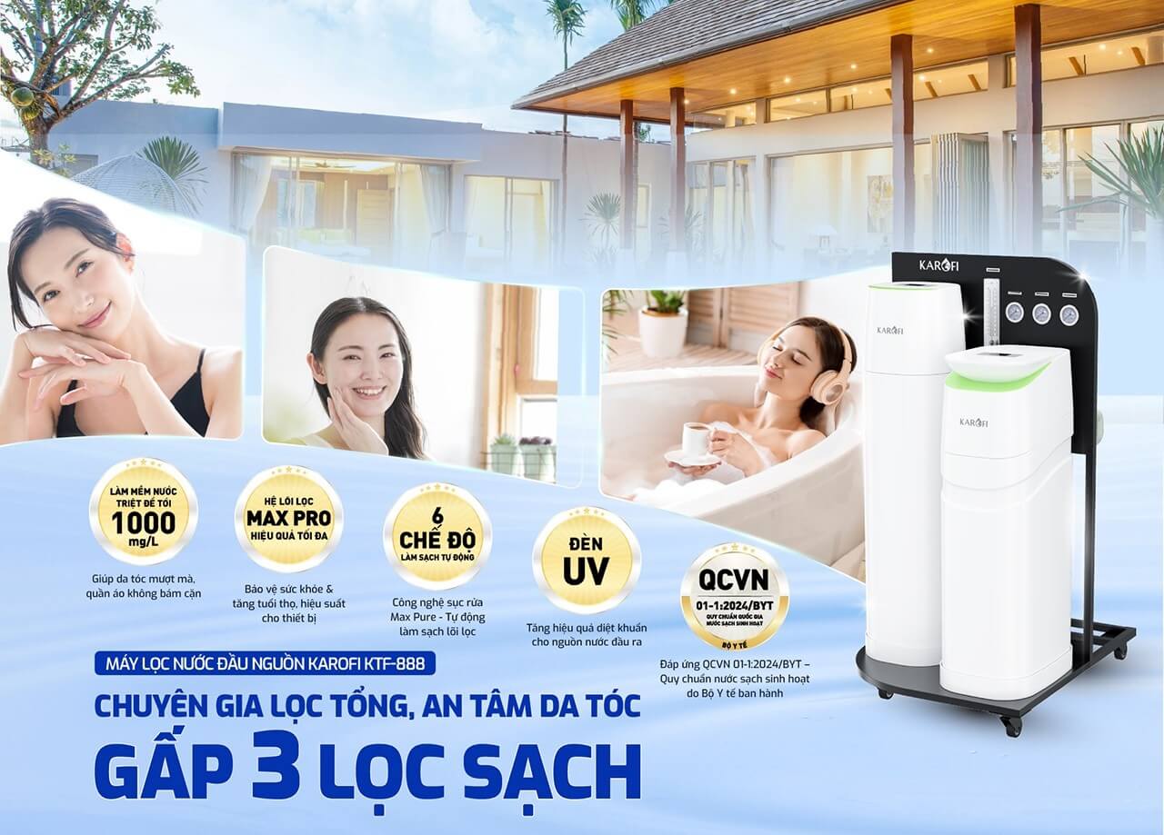 Hệ thống lọc tổng trung tâm cao cấp Karofi KTF-888