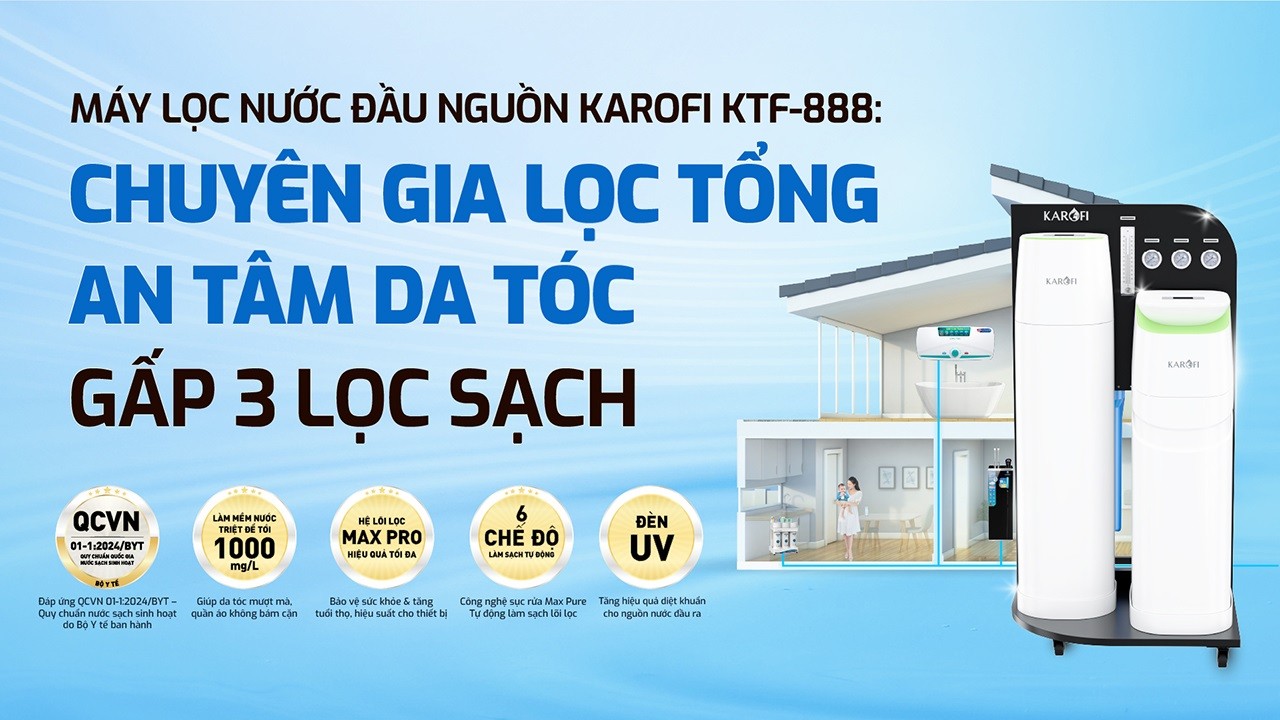 Hệ thống lọc tổng trung tâm cao cấp Karofi KTF-888