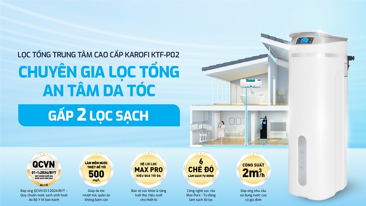 Hệ thống lọc tổng trung tâm cao cấp Karofi KTF-P02