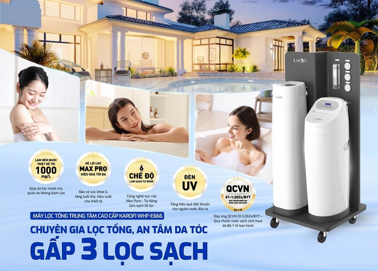 Hệ thống lọc tổng trung tâm cao cấp Karofi WHF-E666