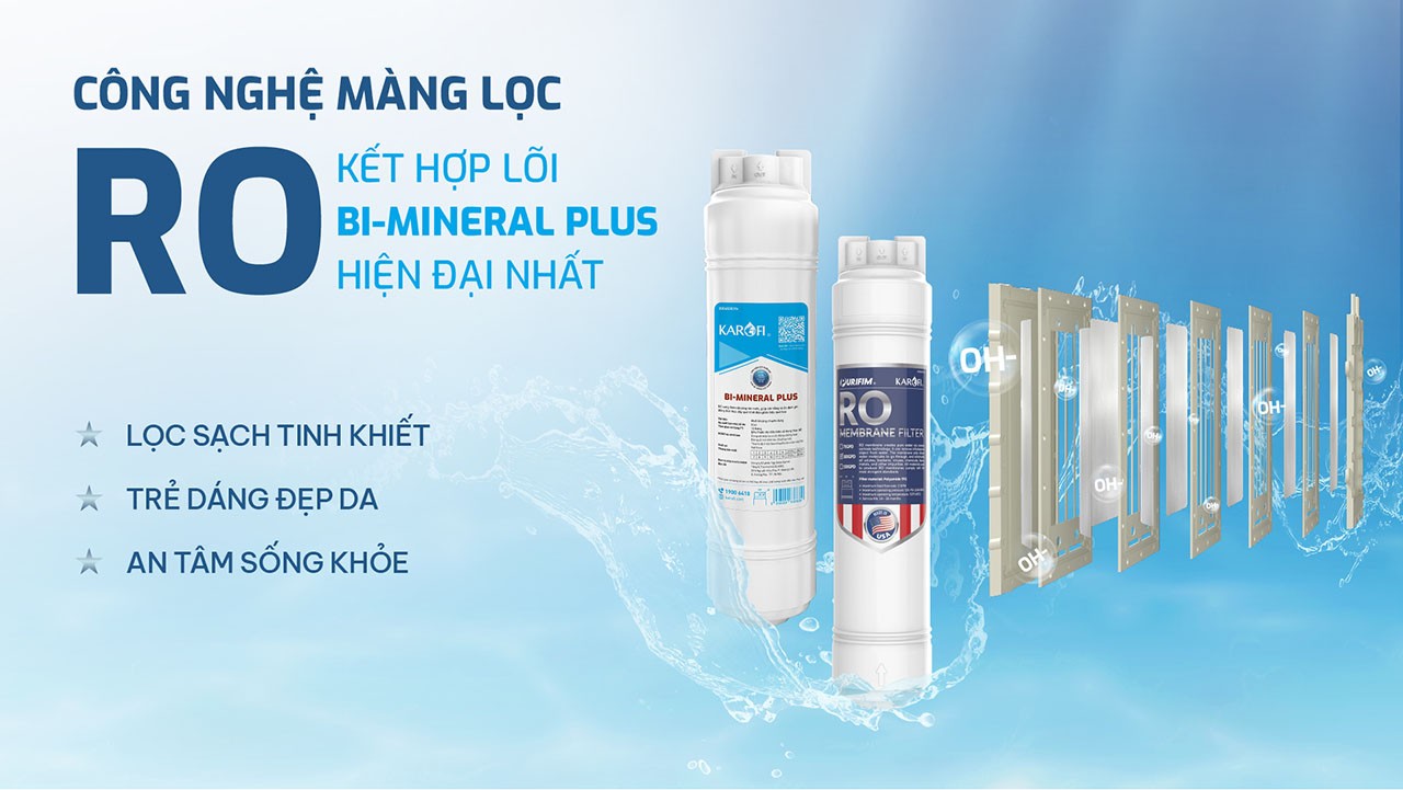 Máy lọc nước nóng lạnh Hydro-ion kiềm Karofi SA8 PREMIUM