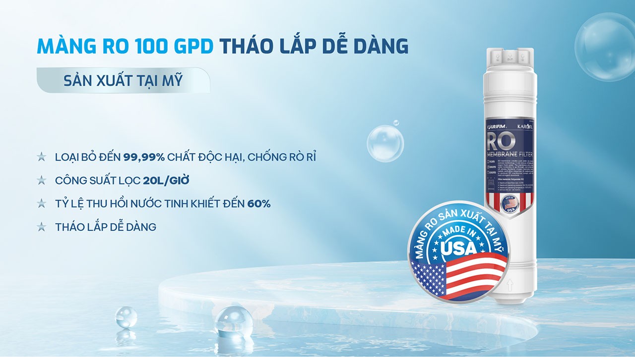 Máy lọc nước nóng lạnh Hydro-ion kiềm Karofi SA8 PREMIUM