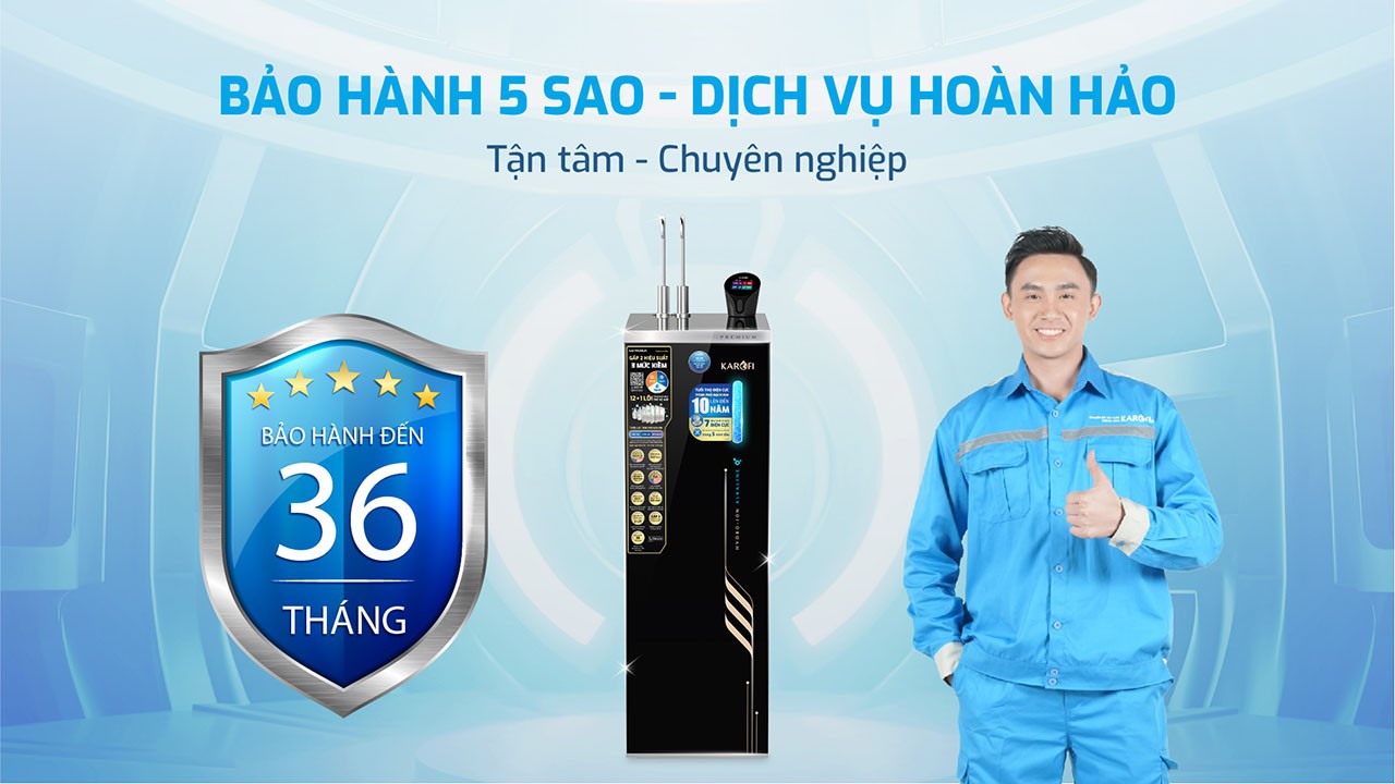 Máy lọc nước nóng lạnh Hydro-ion kiềm Karofi SA8 PREMIUM