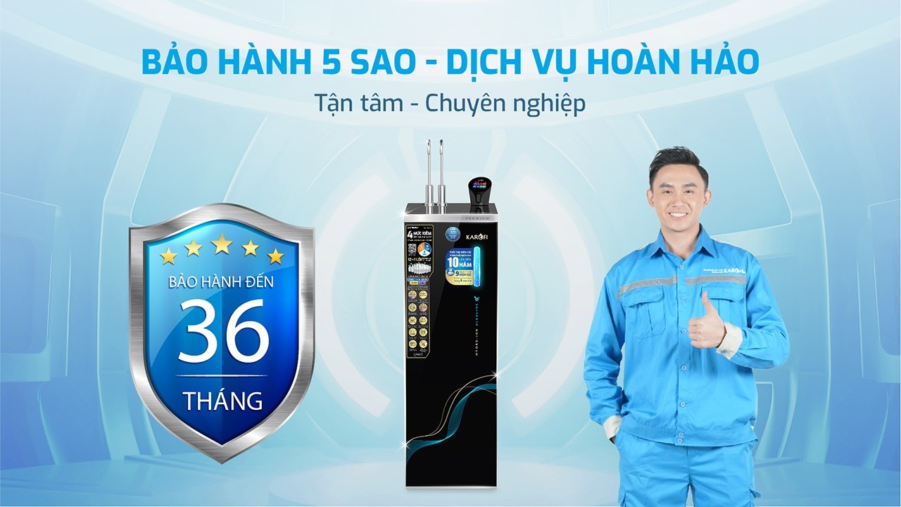 Máy lọc nước nóng lạnh Hydro-ion kiềm Karofi SA9 PREMIUM