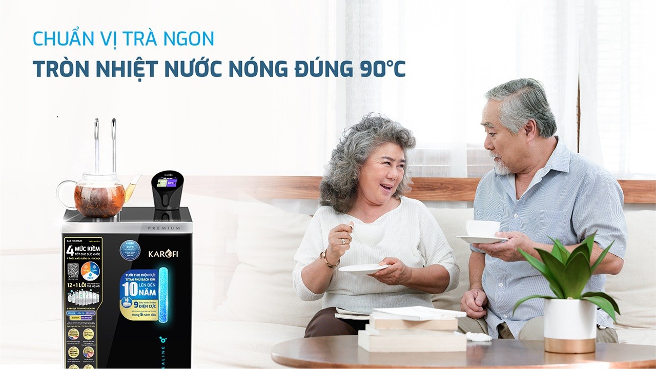 Máy lọc nước nóng lạnh Hydro-ion kiềm Karofi SA9 PREMIUM
