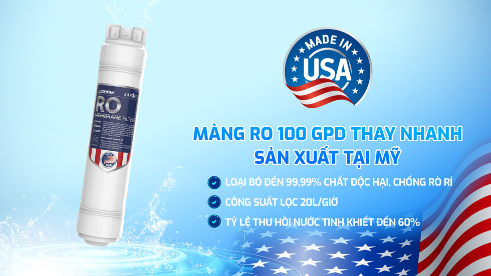 Máy lọc nước RO Karofi KAQ-U95 Pro
