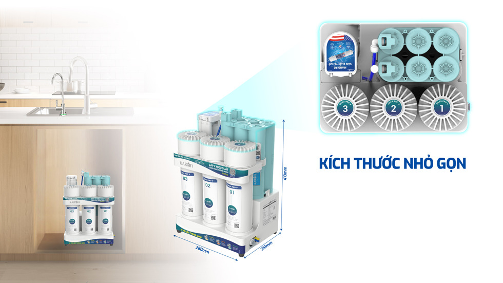 Máy lọc nước RO Karofi KAQ-U95 Pro