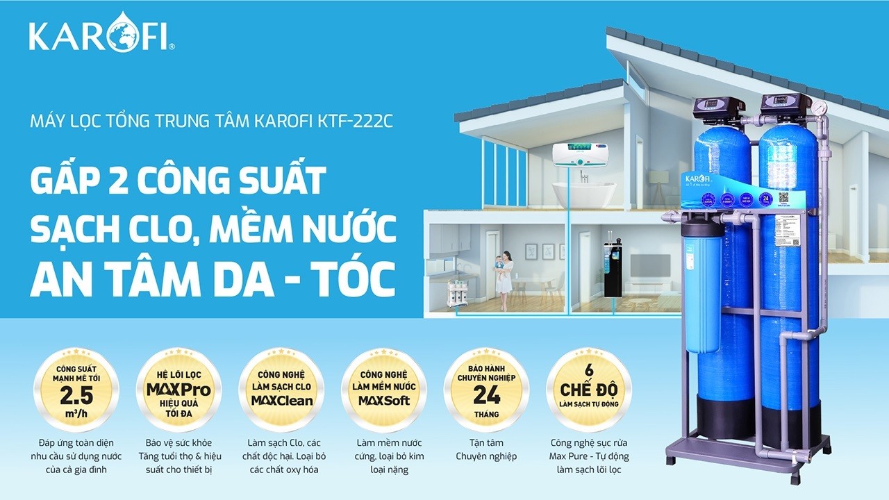 Máy lọc nước tổng đầu nguồn Karofi KTF-222C
